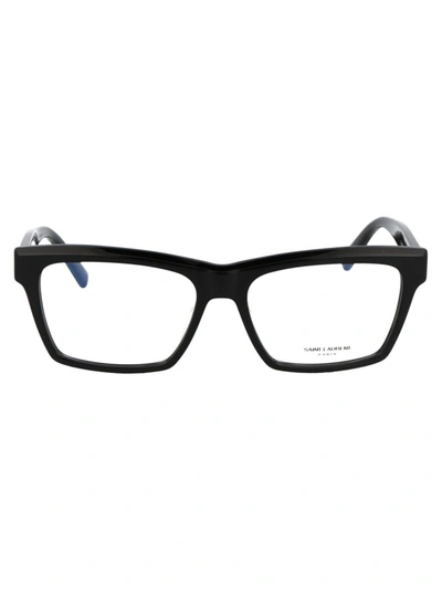 Saint Laurent Eyewear Sl M104 Opt Glasses In 002 Black Black Transparent