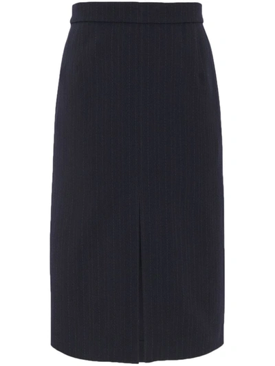 Saint Laurent Striped Skirt Clothing In Blue