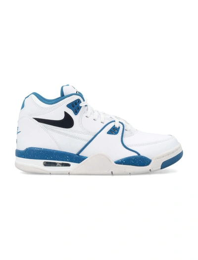 Nike Air Flight 89 Panelled Lace In White/dark Obsidian
