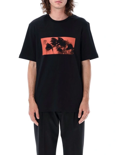 Oamc Graphic-print Cotton T-shirt In Black