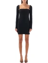 ALEXANDER WANG T T BY ALEXANDER WANG L/S MINI DRESS W/ LOGO ELASTIC STRAPS
