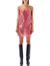 Attico Sequinned Sleeveless Minidress In Light Pink