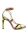 Attico Python Printed Leather Adele Sandals In Orange