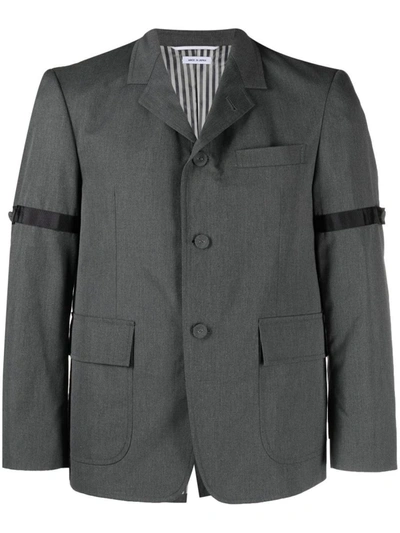 THOM BROWNE THOM BROWNE UNSTRUCTURED STRAIGHT FIT SB S/C WITH GG ARMBAND IN TYPEWRITER CLOTH CLOTHING