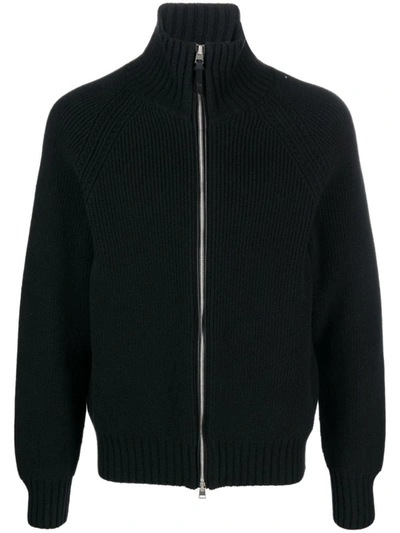 Tom Ford Ribbed Cashmere Rollneck Sweater In Black