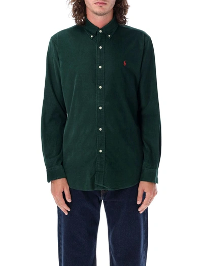 Polo Ralph Lauren Corduroi Custom Shirt In College Green
