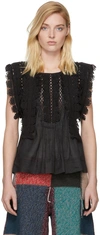 Isabel Marant Nandy Sleeveless Lace-trimmed Woven Top In White