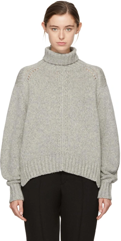 Isabel Marant Dasty Wool-blend Turtleneck Sweater In Grey
