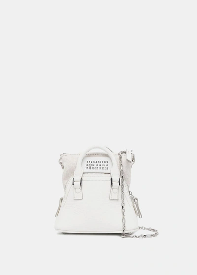 Maison Margiela Classique Baby Leather Mini Bag In Blanco