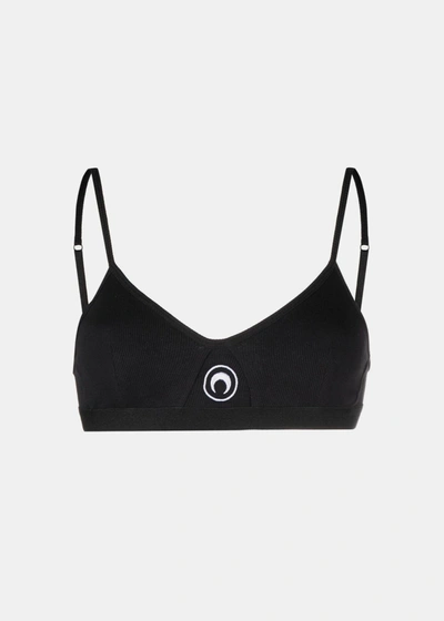 Isabel Marant Marine Serre Organic Cotton Rib Bra Underwear In Black