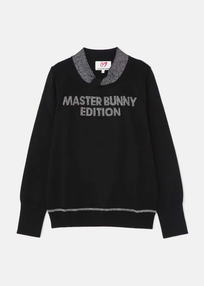 Master Bunny Edition Black Milano Rib + Jersey Knit Pullover