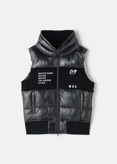 Master Bunny Edition Black Sputtering Thermal Insulation Full Zip Up Waistcoat