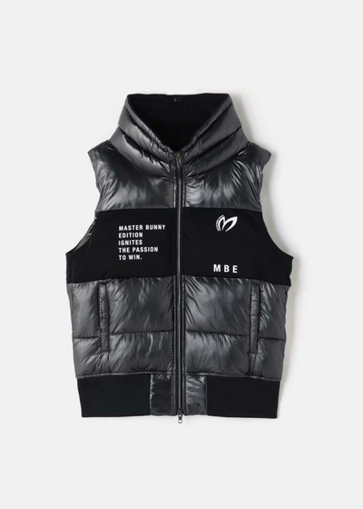 Master Bunny Edition Black Sputtering Thermal Insulation Full Zip Up Vest