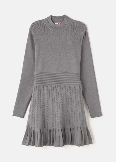 Master Bunny Edition Grey Rib/w Jacquard Mock Neck Knit Dress In Charcoal