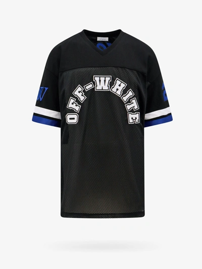Off-white Off White Football T Shirt With Patches In Black