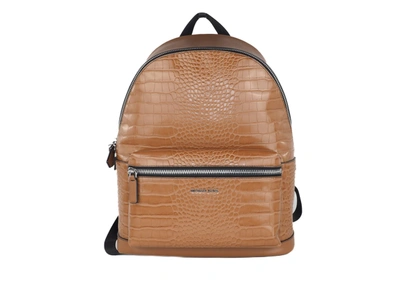 Michael Kors Cooper Men's Luggage Croc Embossed Leather Backpack