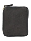 Comme Des Garçons Calfskin Compact Wallet Gold-tone Hardware In Black