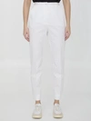 Dolce & Gabbana Logo-buttons Wide Leg Cropped Trousers In White