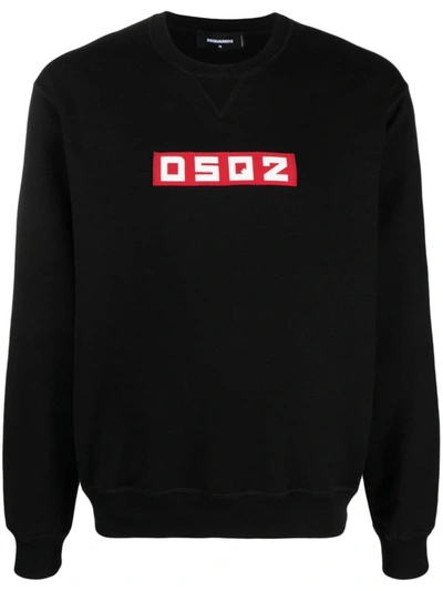 Dsquared2 Logo-patch Cotton Sweatshirt In Black