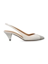 Isabel Marant Elina Leather Slingback Pumps In White