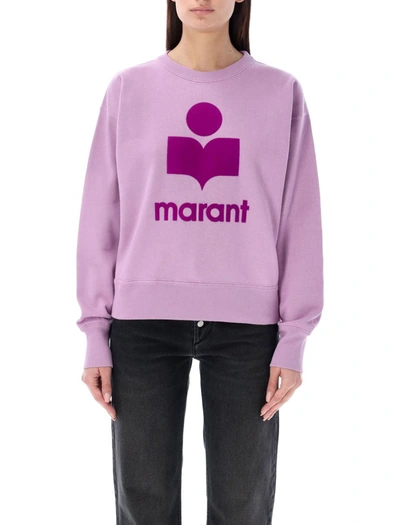 Isabel Marant Étoile Women's Mobyli Flocked Logo Cotton-blend Sweatshirt In Lilac Purple