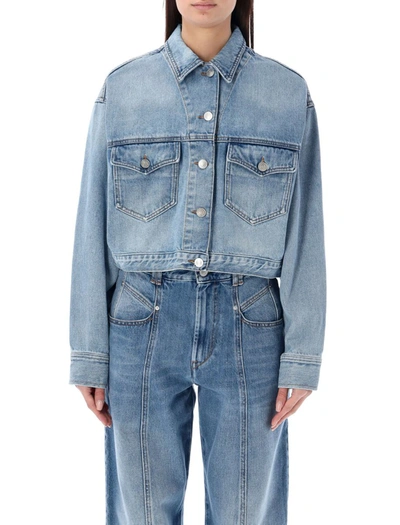 Isabel Marant Étoile Tadia Cropped Denim Jacket In Ice Blue