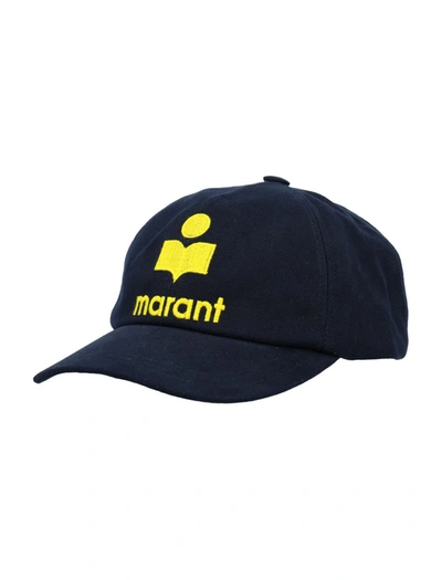 Isabel Marant Tyron Logo Cap In Midnight Yellow