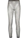 Maison Margiela Rhinestone-embellished Mesh Leggings In Black/silver