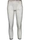 Maison Margiela Rhinestone-embellished Mesh Leggings In Black / Silver
