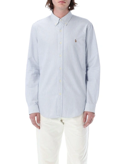 Polo Ralph Lauren Custom Fit Shirt In Blue White Stripes
