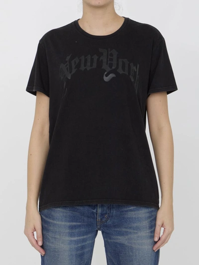 R13 New York Boy Printed Cotton-jersey T-shirt In Black