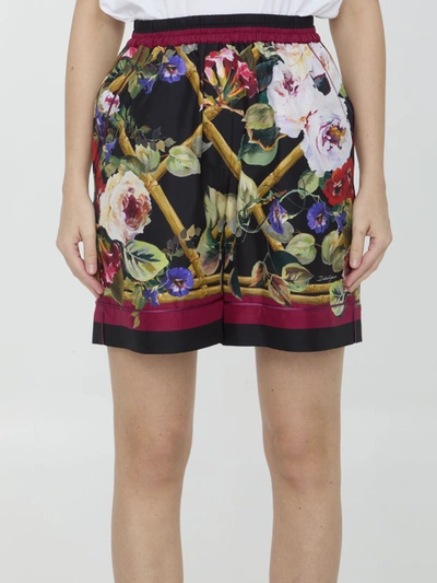 Dolce & Gabbana Silk Shorts In Multicolor