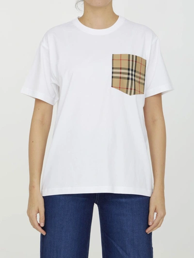 BURBERRY T-SHIRT WITH CHECK POCKET