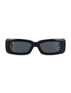 Attico Frame Sunglasses In Black/yellow Gold/grey
