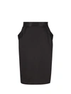 Saint Laurent Silk Skirt With Back Slit In Black