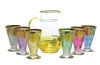 CLASSIC TOUCH DECOR 7 PIECE DRINKWARE SET WITH GOLD ARTWORK-ASSORTED COLORS