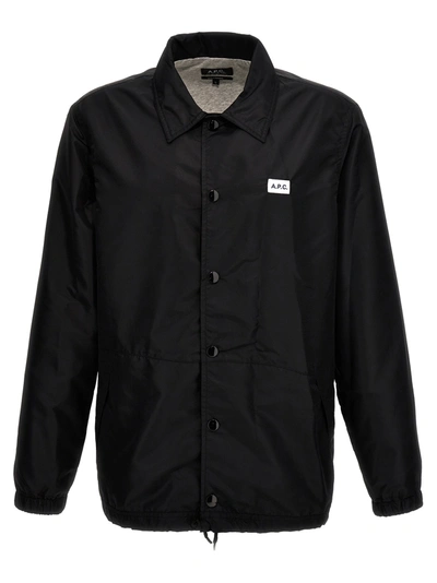 Apc Aleksi Logo-patch Shirt Jacket In Black