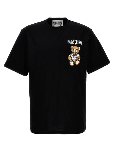 Moschino T-shirt With Teddy Bear Print In Black