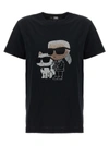 Karl Lagerfeld Ikon Rhinestone-embellished T-shirt In Black