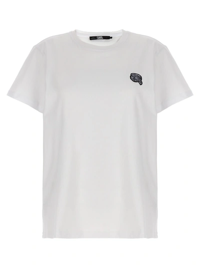 Karl Lagerfeld Cotton T-shirt With Logo In White