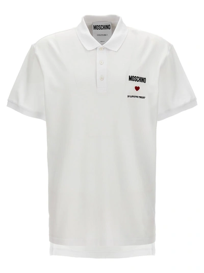 MOSCHINO IN LOVE WE TRUST POLO WHITE
