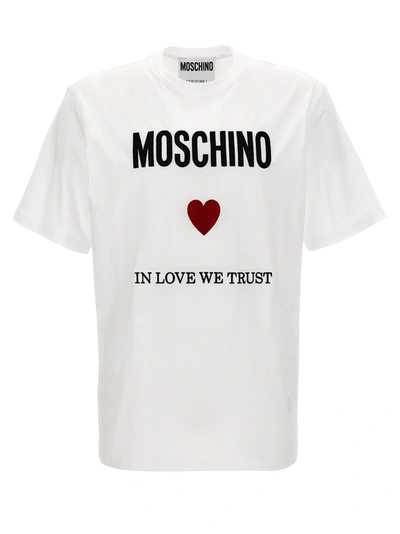 Moschino In Love We Trust T-shirt White In Blanco