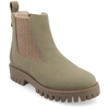 Journee Collection Medium And Wide Width Womens Alara Chelsea Pull On Bootie In Green