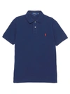 Polo Ralph Lauren Slim Fit Mesh Polo Shirt Man Polo Shirt Blue Size S Cotton