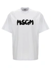 Msgm Logo Print Cotton Jersey T-shirt In White