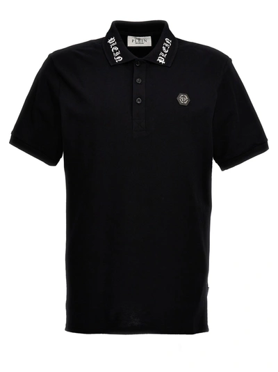 Philipp Plein Gothic Plein Cotton Polo Shirt In Black