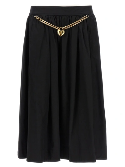 Moschino Pleated Midi Skirt Skirts In Black