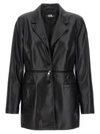 KARL LAGERFELD RECYCLED LEATHER BLAZER BLAZER AND SUITS
