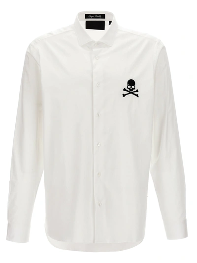 PHILIPP PLEIN SUGAR DADDY SKULL&BONES SHIRT, BLOUSE