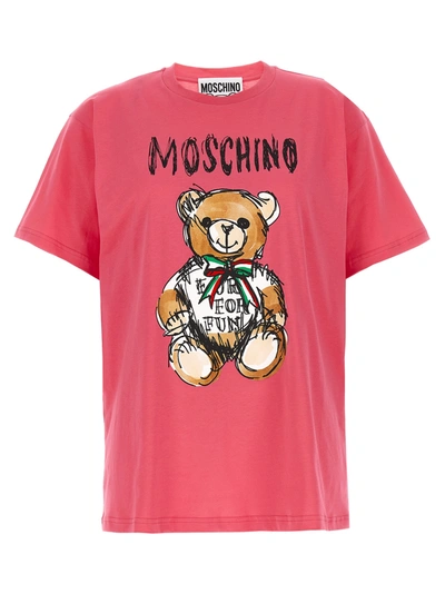 Moschino Teddy Bear T-shirt Fuchsia In Multicolor